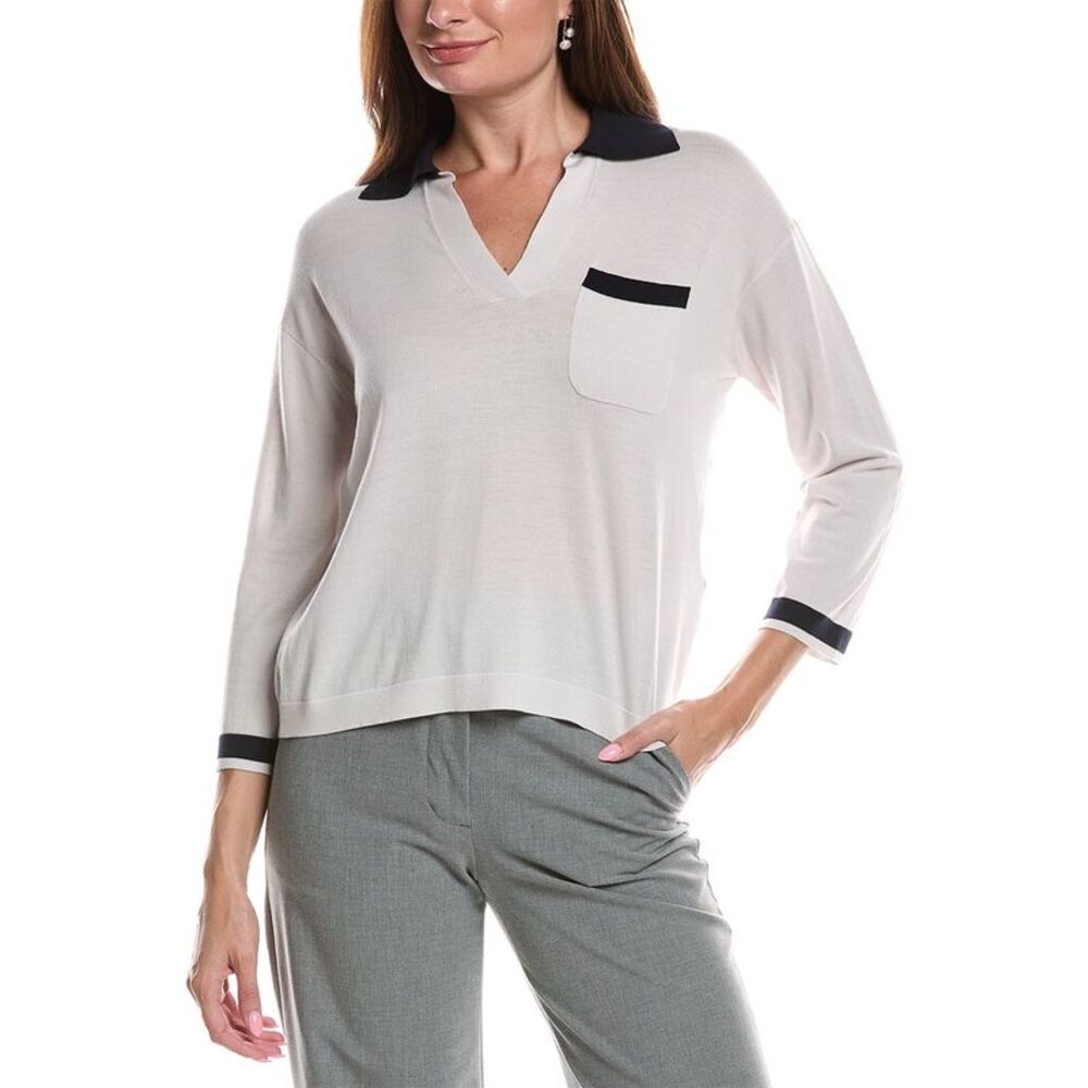 Sportmax Womens Accorta Wool Blazer Top, White